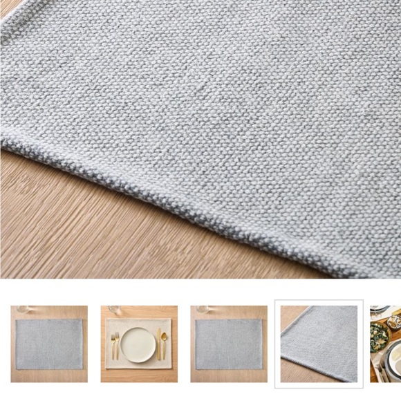 West elm Textured Cotton Canvas Placemats - Set of 4 - NWT in Platinum - Picture 6 of 6